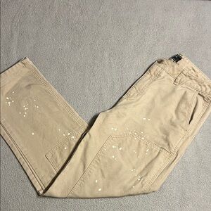 Forever 21 Beige Paint Splatter Cargo Pants Pants